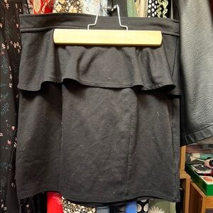 Black Ruffle Mini Skirt